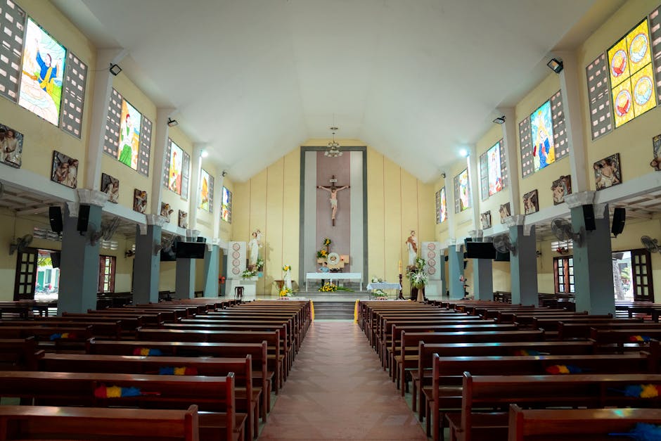 Bright interior stained glass
