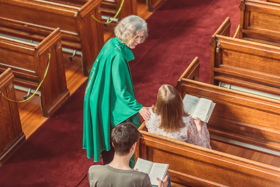 Clergy member parishioners conversation