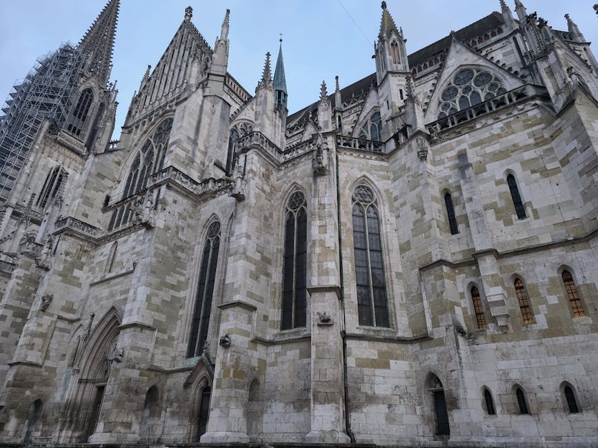 Gothic architecture stone façade