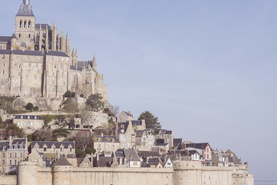 Historic abbey mont saint michel