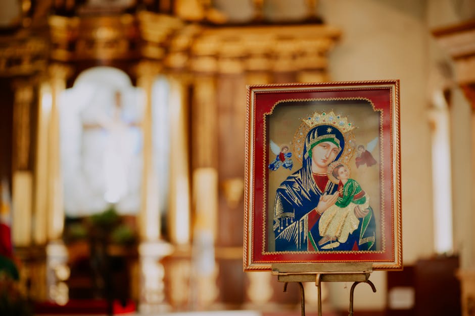 Holy Mary icon decorative frame