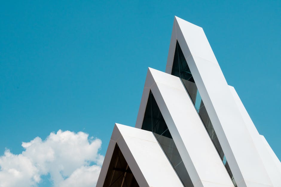 Modern triangular architecture sky