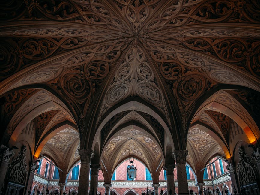 Ornate ceiling intricate arches