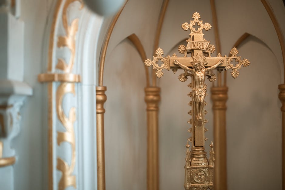 Ornate golden crucifix decor