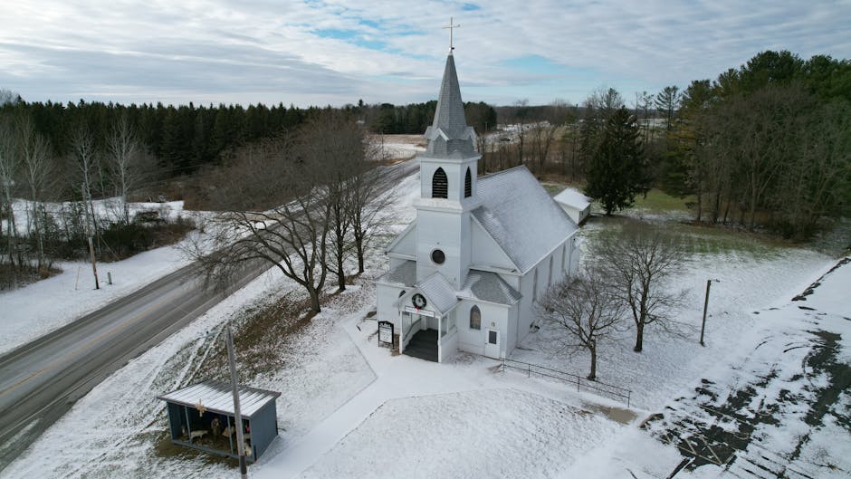 Rustic white church building