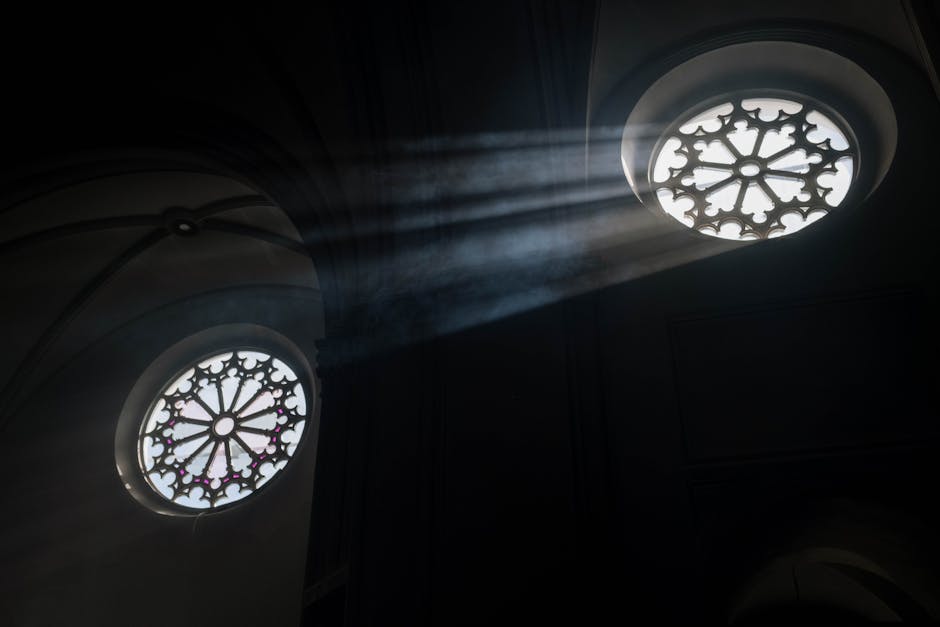Sunlight rays ornate windows