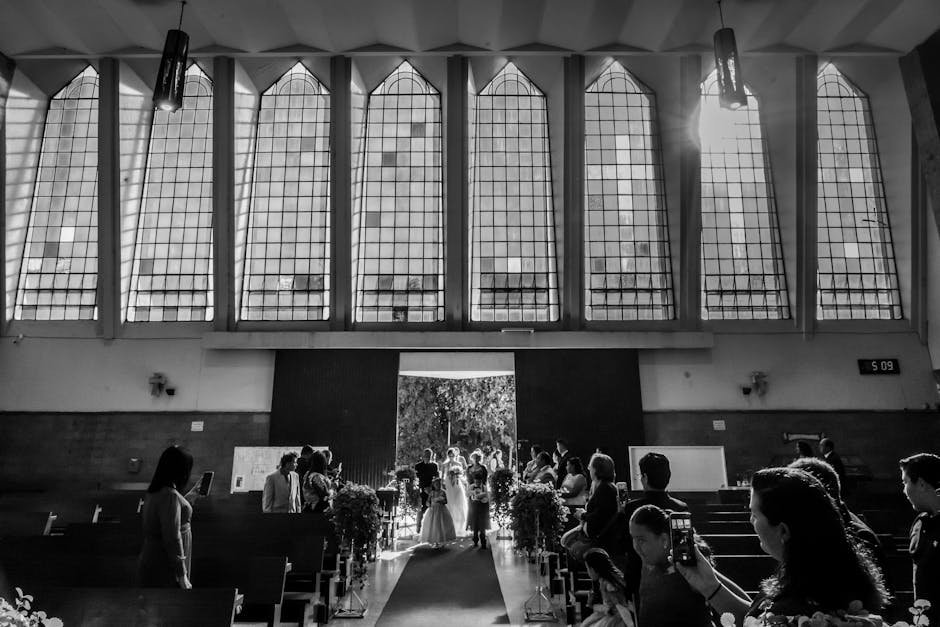 Spacious interior of a church